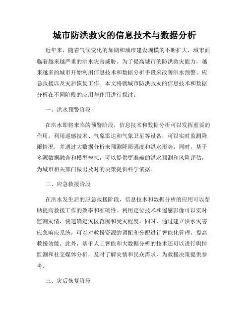 城市防洪救灾的信息技术与数据分析
