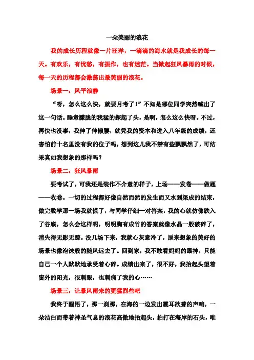 一朵美丽的浪花分析