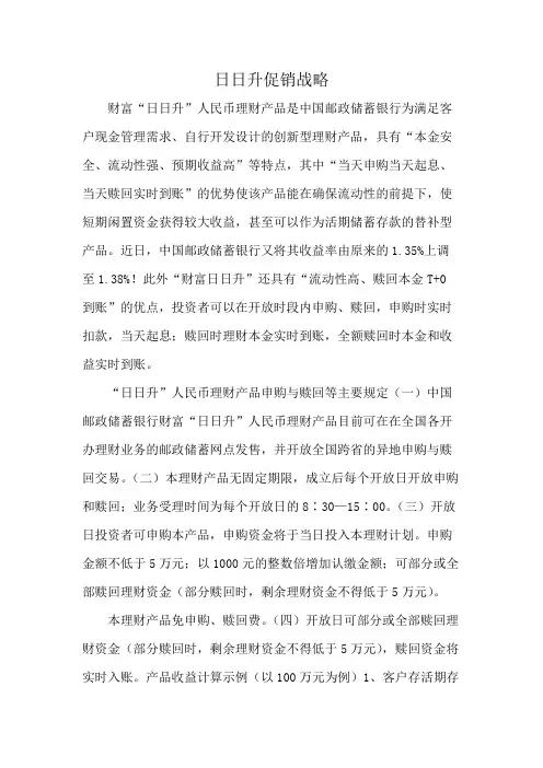 日日升促销战略