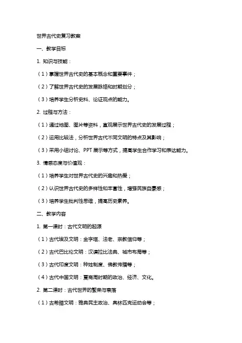 世界古代史复习教案