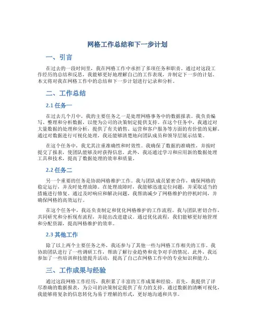 网格工作总结和下一步计划