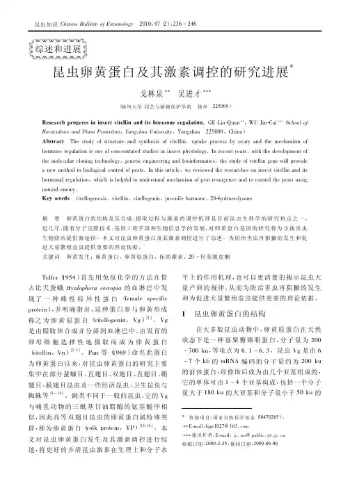 昆虫卵黄蛋白及其激素调控的研究进展