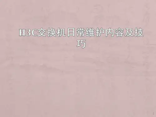 网络交换机日常维护技巧及经验ppt课件