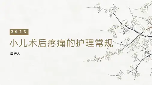 小儿术后疼痛的护理常规PPT
