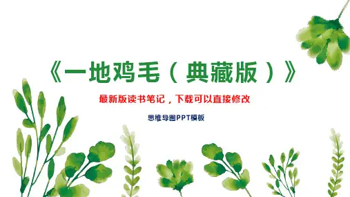 《一地鸡毛(典藏版)》读书笔记PPT模板思维导图下载