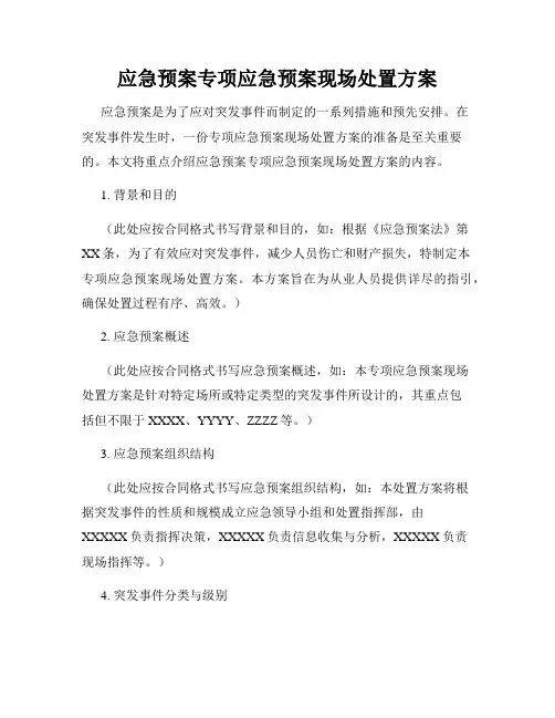 应急预案专项应急预案现场处置方案