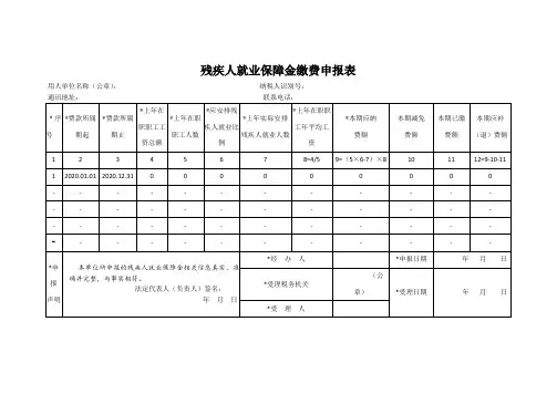 6、(零申报)残疾人就业保障金缴费申报表