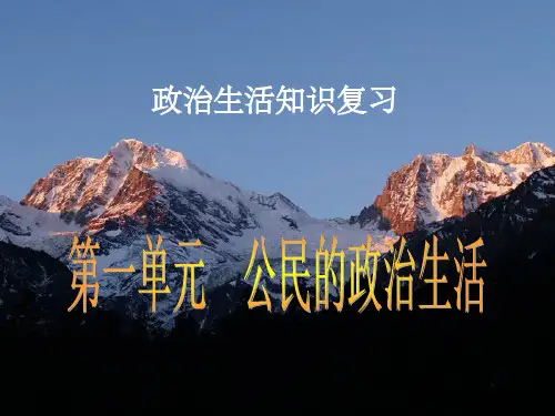 政治生活第一单元复习完整ppt课件