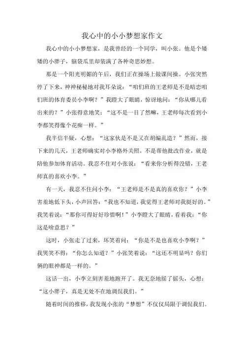 我心中的小小梦想家作文精选10篇