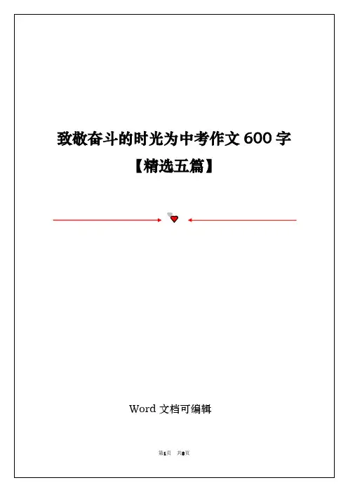 致敬奋斗的时光为中考作文600字【精选五篇】