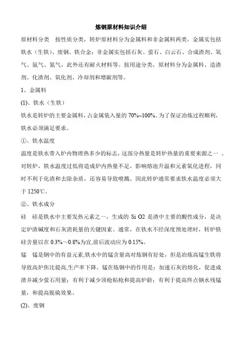炼钢原材料知识介绍