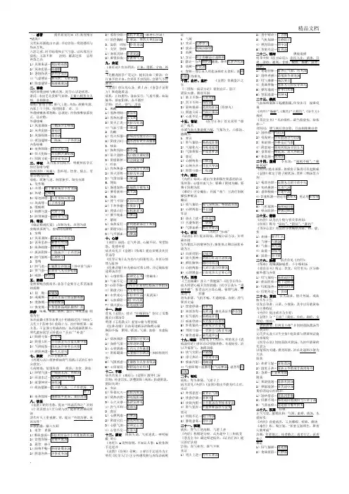 中医内科学整理笔记-考试版