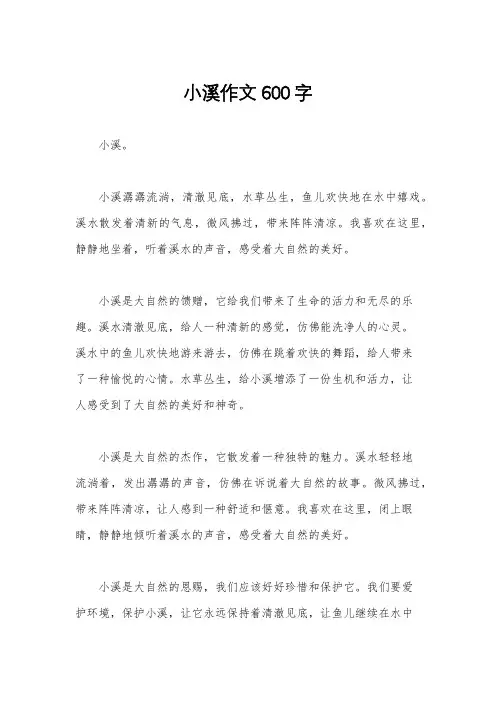 小溪作文600字