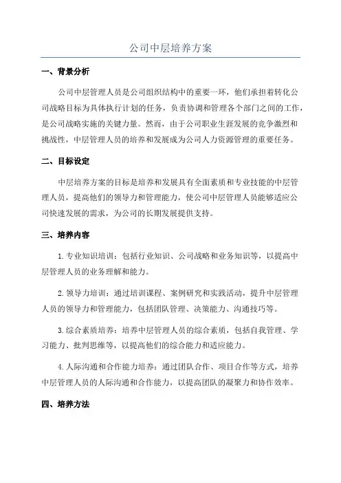 公司中层培养方案