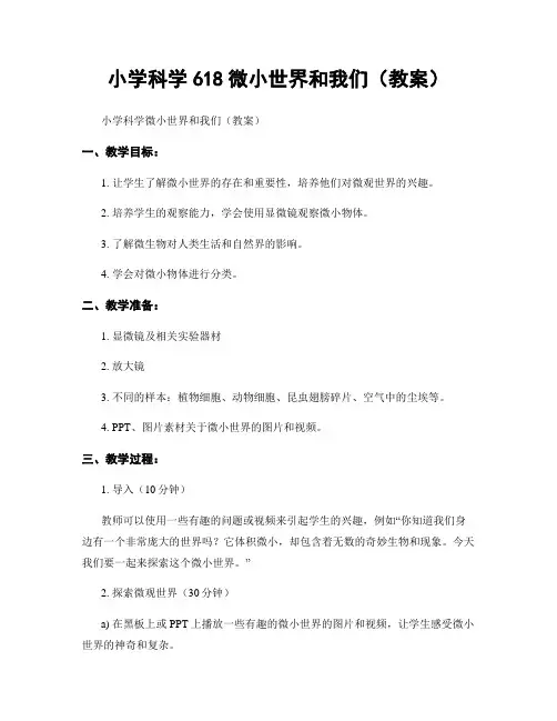 小学科学618微小世界和我们(教案)