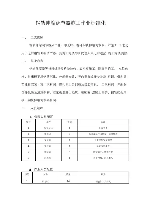 钢轨伸缩调节器施工作业标准化