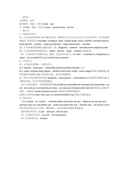 西班牙语虚拟式用法小结