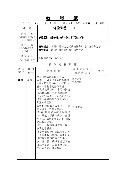 演讲与口才实训
