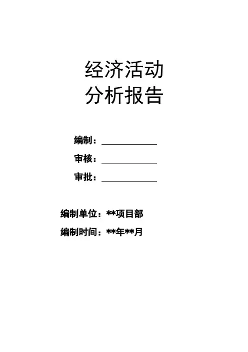 项目部经济活动分析报告模板