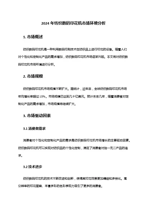 2024年纺织数码印花机市场环境分析
