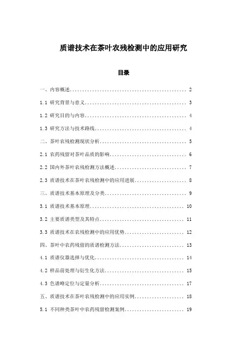 质谱技术在茶叶农残检测中的应用研究