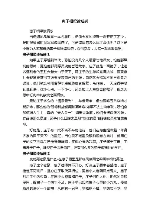 惠子相梁读后感