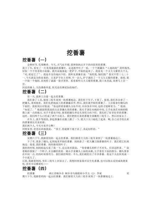 挖番薯作文共九篇