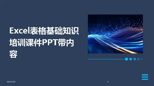 2024版Excel表格基础知识培训课件PPT带内容[1]