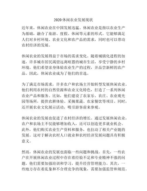 2020休闲农业发展现状