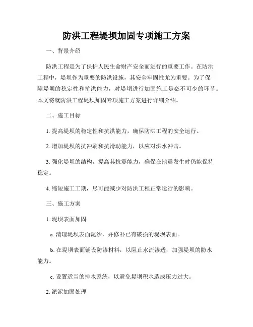 防洪工程堤坝加固专项施工方案