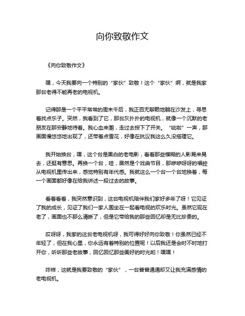 向你致敬的优秀作文