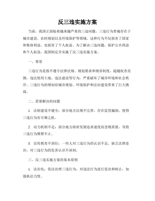 反三违实施方案