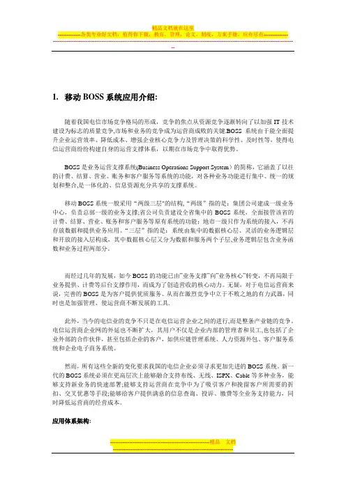 移动公司BOSS系统解决方案PPT
