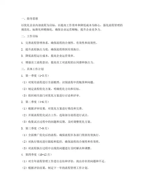 流程管理年度工作计划