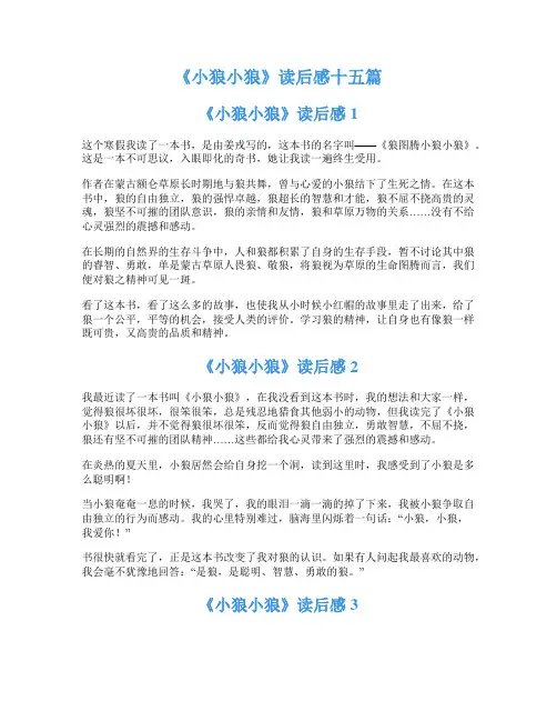 《小狼小狼》读后感十五篇