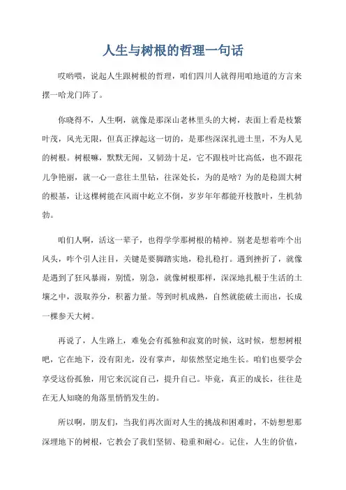 人生与树根的哲理一句话