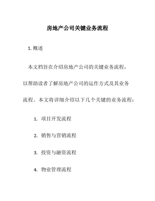 房地产公司关键业务流程
