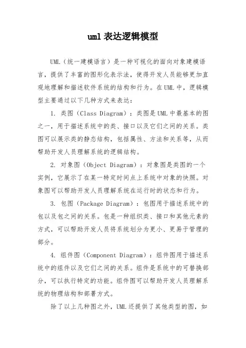 uml表达逻辑模型