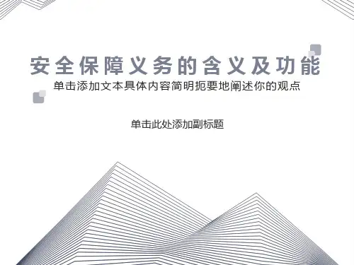 安全保障义务的含义及功能