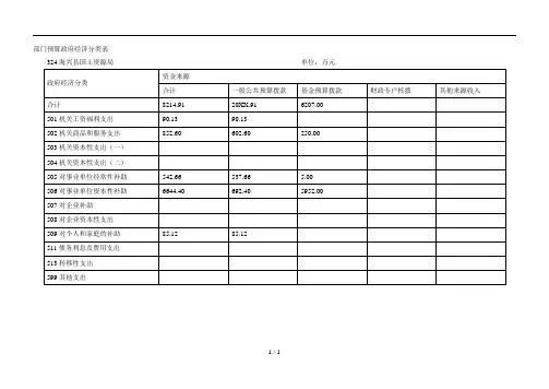部门预算政府经济分类表