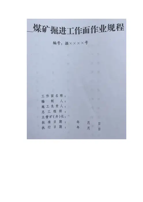 煤矿作业规程编制指南