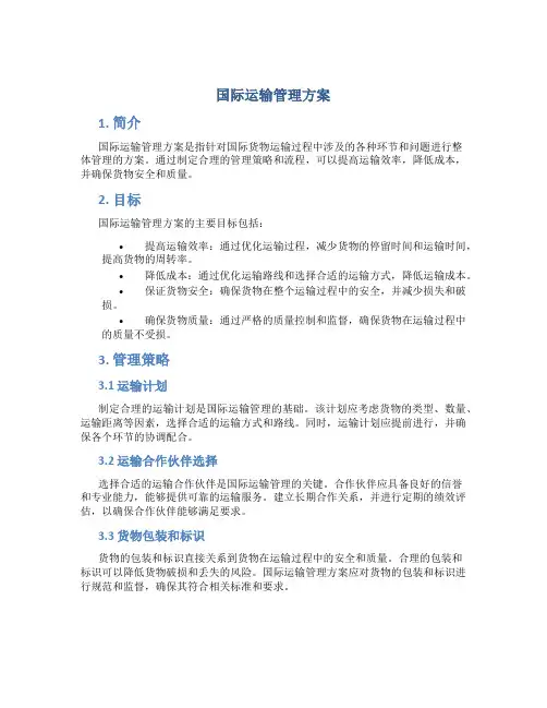 国际运输管理方案