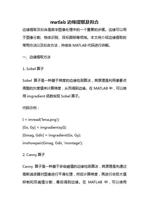matlab边缘提取及拟合
