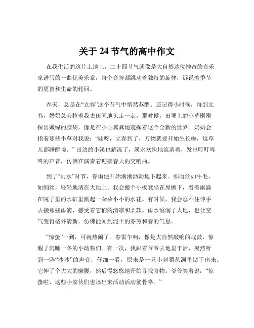 关于24节气的高中作文
