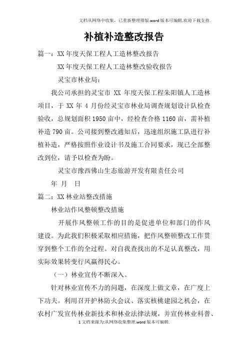 补植补造整改报告doc