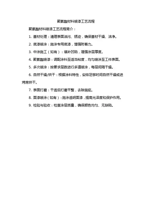 聚氨酯材料喷漆工艺流程