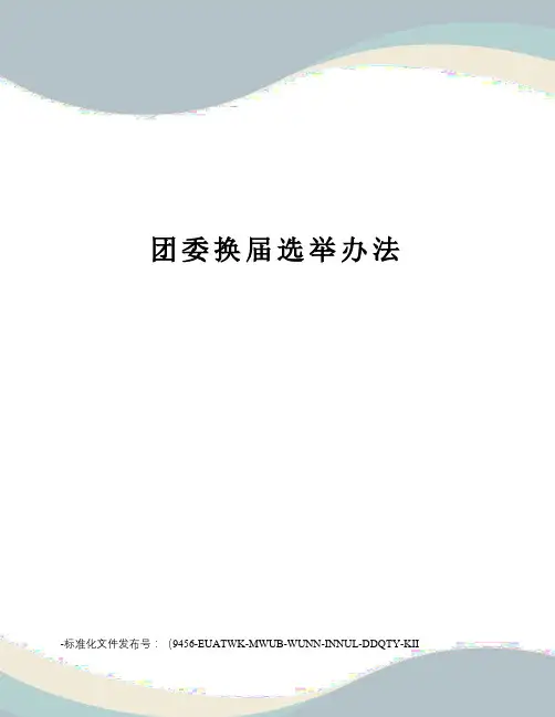 团委换届选举办法
