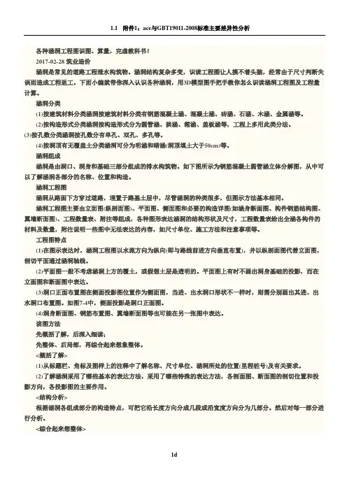各种涵洞工程图识图