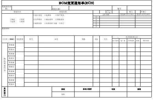 ECN工程变更通知单(ECN)