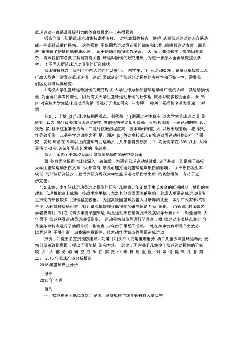 篮球调查报告
